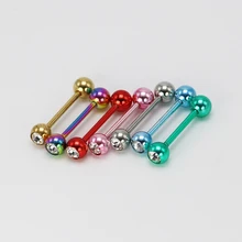 1 шт 1,6*16*6 мм титановая анодированная нержавеющая сталь ювелирные изделия для тела прямой пирсинг-штанга для языка стержни для пирсинга трагус для сосков кольца