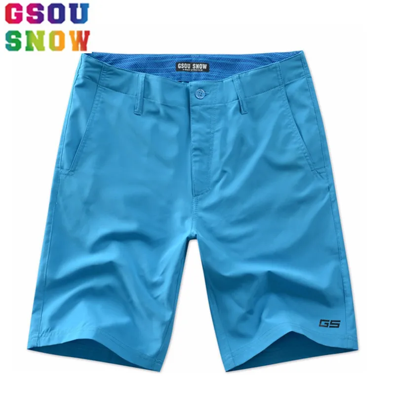 

GSOU SNOW Brand Beach Shorts Men Board Shorts Summer Swimwear Man Surfing Swimming Quick Drying Solid Plus Size Boardshorts