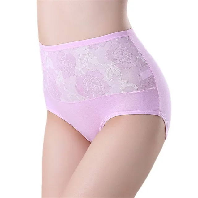 Free Ostrich High Waist Panties Women Floral Print Soft Breathable Panties Elegant Brief Healthy