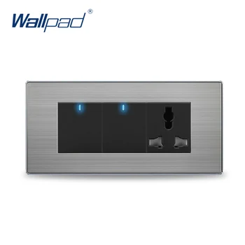 

Wall Light 2 Gang 3 Pin Universal Socket Hot Sale China Manufacturer Wallpad Push Button One-Side Click LED Indicator Luxury