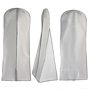 

Wide White 183cm For Wedding Long Train Evening Dress Dust Cover Thick Non-woven Dustproof Protector Bags Plus Size Printed LOGO