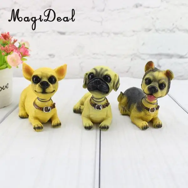 Cute Shaking Head Lucky Dog Puppy Pug Bobbing Heads Bobblehead Toy Aniaml Pet Figures Car Dashboard Auto Decoration