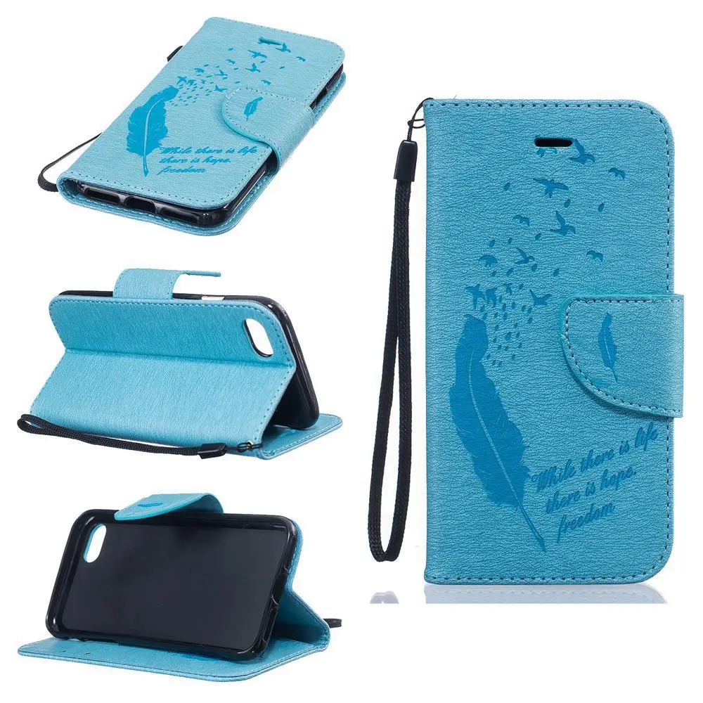 New Printing PU Leather Cases For Apple iPhone 7 iphone7 4 7 Flip Wallet Cover Lanyard
