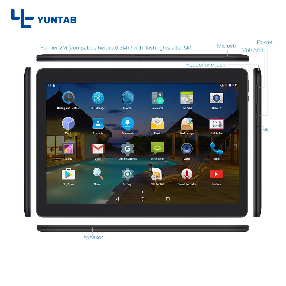 Горячая Распродажа! Yuntab K107 3g планшеты ПК Android5.1 сенсорный экран 1280*800 Встроенный с