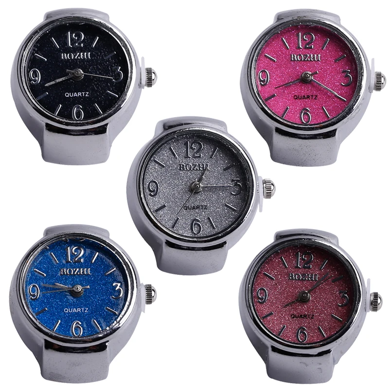 

2 PCS Free shipping 2018 Popular Creative Lady Girl Steel Round Elastic Quartz Finger Ring Watches