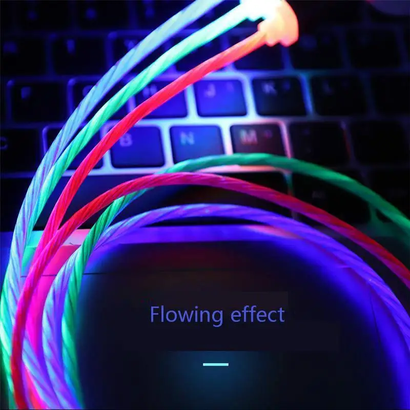 Vogek светодиодный светящийся зарядный кабель Micro USB для Xiaomi iPhone Type c Магнитный