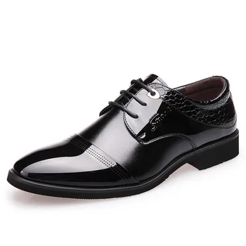 

Men Leather Shoes Men Spring Leather Social Comfortable Fashion Brand Wedding Shoes Men #MS8116116