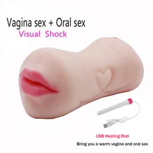 4D Vagina Real Pussy Male Masturbator Sex Toys for Men Pocket Pussy Double Hole Realistic Vagina Oral Adult Sex Products