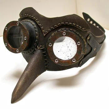 

Vintage Dr. Beulenpest Steampunk Plague Doctor Mask Beak Masks Steampunk Challenges Birds Halloween Art cosplay maximus Brown