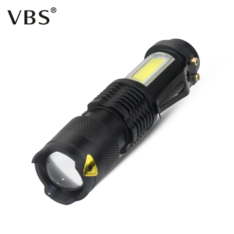 

XML-Q5+COB LED Flashlight Portable Led Lamp Mini ZOOM Torch Flashlight Use AA 14500 Battery Waterproof in Life Lighting Lantern