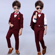 Suit for boy 3pcs/set Boys Suits for Weddings Plaid Blazer+Vest+Pants Kids Clothing Sets Boys Clothes Spring Autumn Suits 3-10y 3pcs set boy gentleman suit for weddings prom party 2 10y children slim fit costumes boys tuxedos formal blazer vest pants suits