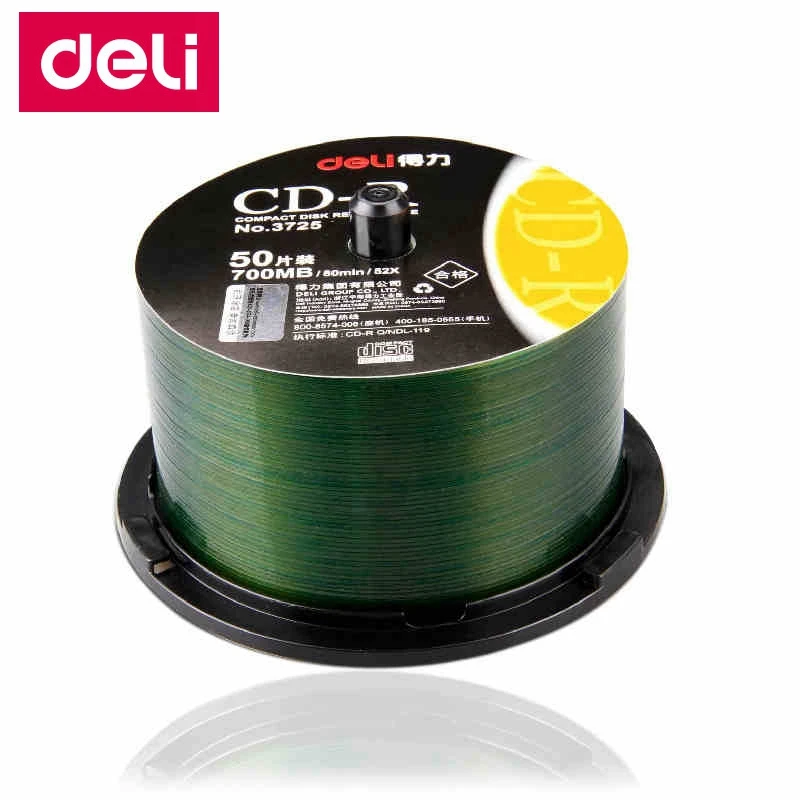 Discos em Branco Deli Lote 3725 Cd-r Disco Compacto Gravável 700 mb 80 Min 52x 50 Pçs - - Image 3