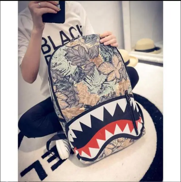 

shark mouth backpack men Shark print big mouth travel backpack Personality Unisex bag Famous Popular Fashion Backpacks