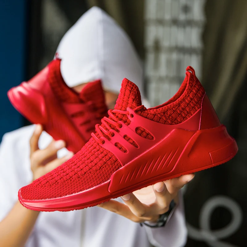 

Pure Breathable Leisure Shoes 46 Fashion Mesh Shoes Simple Style Tied Men's Shoes Big Plus Size 45 Shoes
