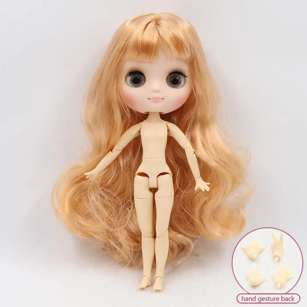 Middie blyth nude doll 20cm joint body Frosted or glossy face with makeup soft hair DIY toys gift with gestures 17