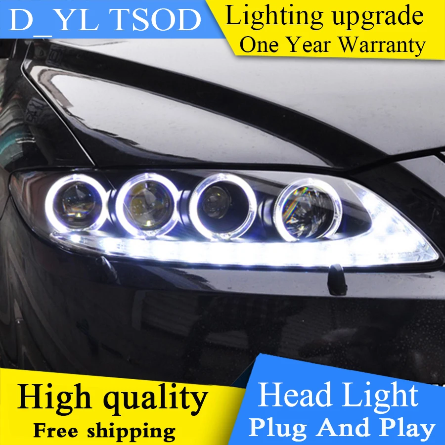 Автомобильный Стайлинг DY_L для Mazda 6 фар 2004-2013 Mazda6 светодиодный ные фары ангельские