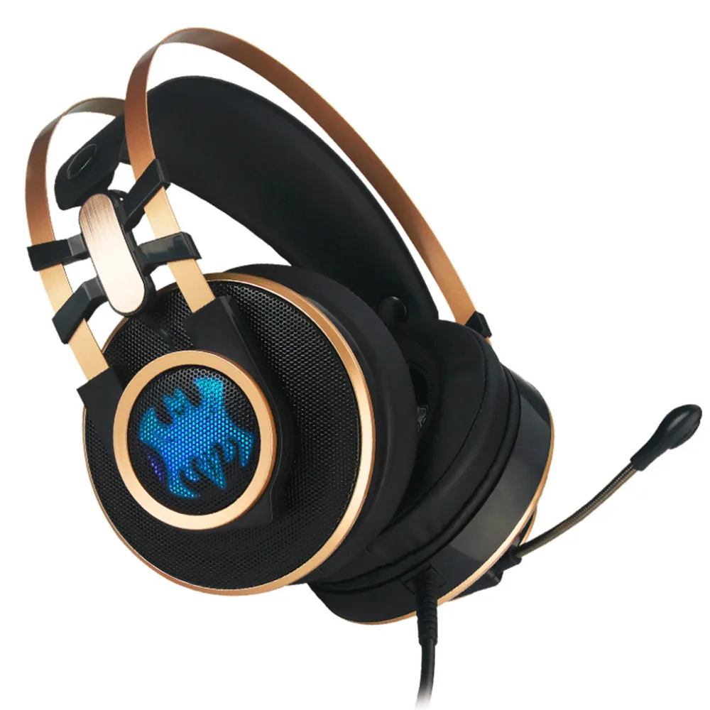 

Hot Waterproof Heavy Low Sound Headphone Over-Ear Gaming Headsets Headband Earphone Shock LED Light with Microphone for PC Game
