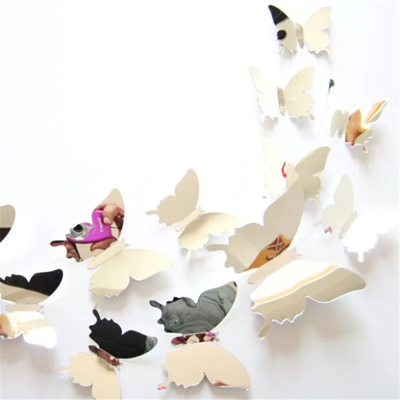 

12Pcs PVC 3D Butterfly Wall Stickers Decals Home Decor Adhesive to Wall Decoration spiderman behang Dropshipping X