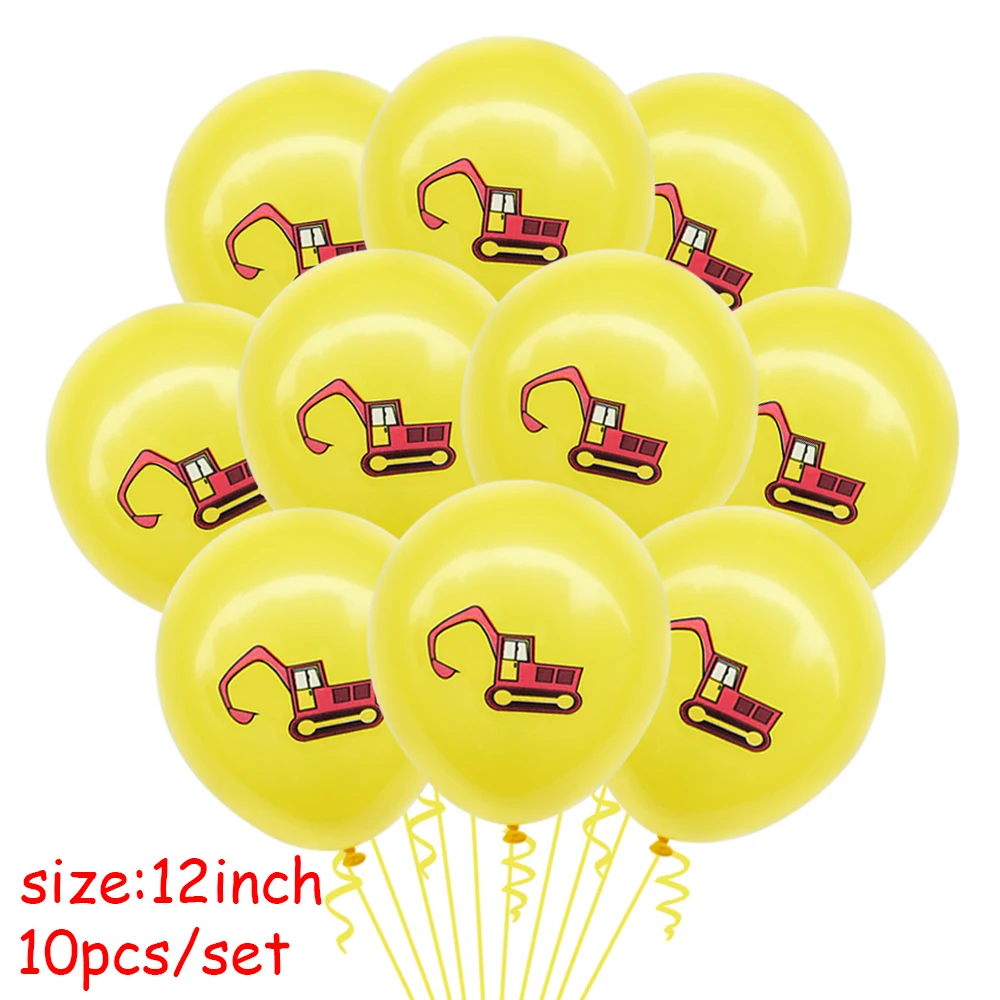 10 шт. экскаватор трактор блесток латексные воздушные шары Дети День рождения украшения гелий воздушный шар для Бэйби Шауэр вечерние поставки Globs
