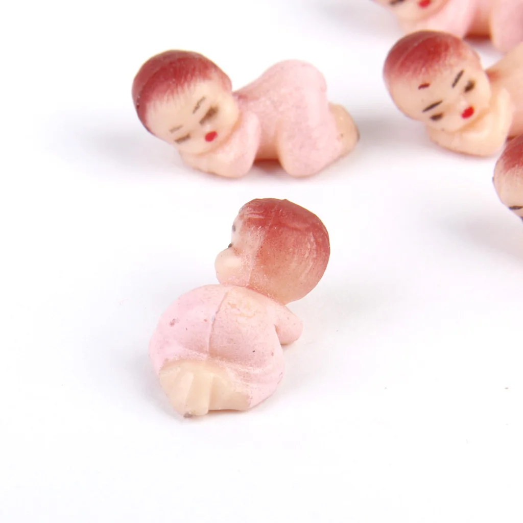 MagiDeal 50pcs Mini Sleeping Babies Bule Pink Boy Baby Shower Favours For Party Decorations Supplies Table Decoration