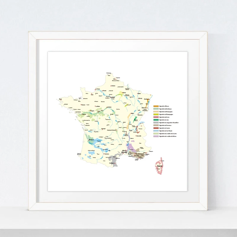 wine regions map wall art print