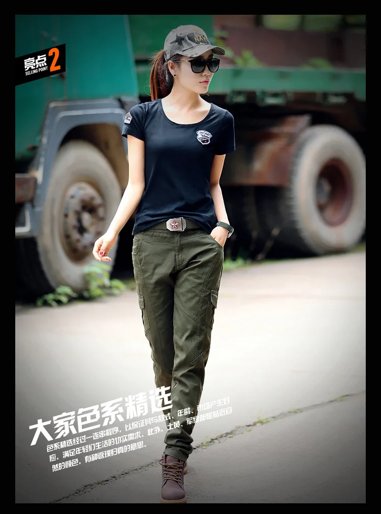 Весна осень женские военные армейские зеленые брюки карго спортивная одежда повседневные Прямые брюки военные камуфляжные брюки для женщин