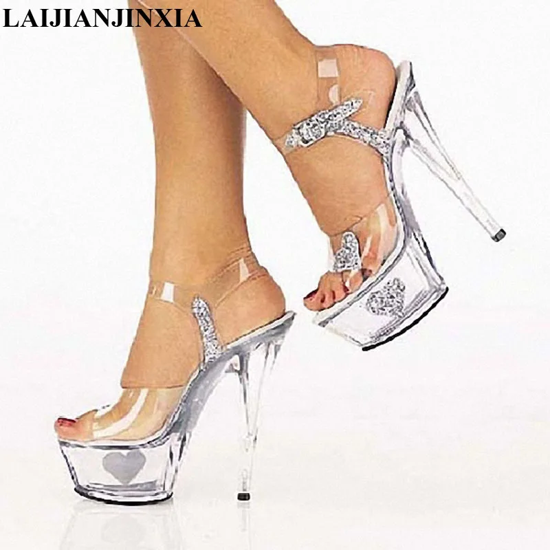 Сексуальная танцевальная обувь laijianjinxia/женская танцевальная обувь для ночного клуба на свадьбу босоножки на толстой платформе и высоком каблуке 15 см обувь для танцев на шесте
