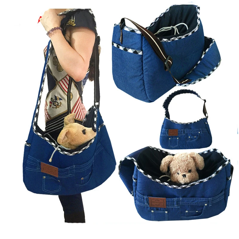 Рюкзак для собак, переносная сумка-переноска для домашних животных, маленькая сумка для кошек, собак, сумка на плечо, джинсовая ткань, сумка-слинг для домашних животных, собак, щенков, сумка для переноски