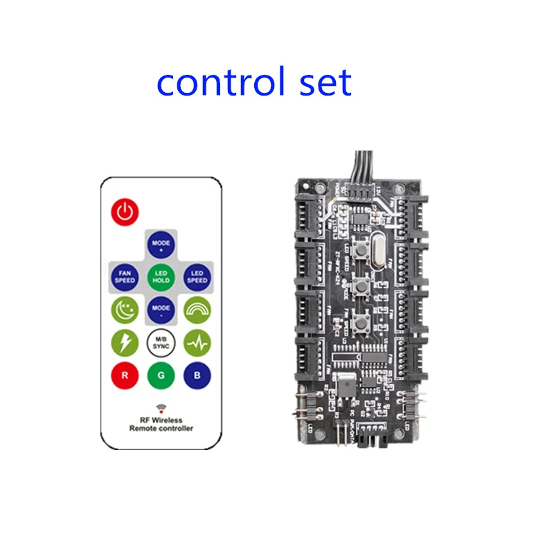 control set Aigo MR12 Компьютерный Вентилятор RGB Регулировка 120 мм тихий ИК пульт дистанционного управления сменный Aura Sync 3 P-5 v цветной кулер вентилятор охлаждения чехол для ПК Вентилятор охлаждения - Цвет лезвия: control set
