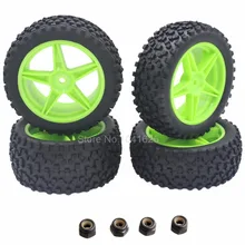 4 Unidades Buggy Ruedas Neumáticos Delantero y Trasero 12mm Hexagonal Para 1/10 rc coche fit hsp nitro buggy stormer 94105 redcat shockwave
