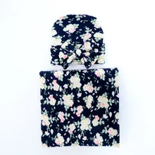 Для малышей, с цветочным узором из хлопка Одеяло с повязкой на голову/шляпа Пеленальный спальный мешок коляска Обёрточная бумага для маленьких мальчиков и девочек одеяло для новорожденных