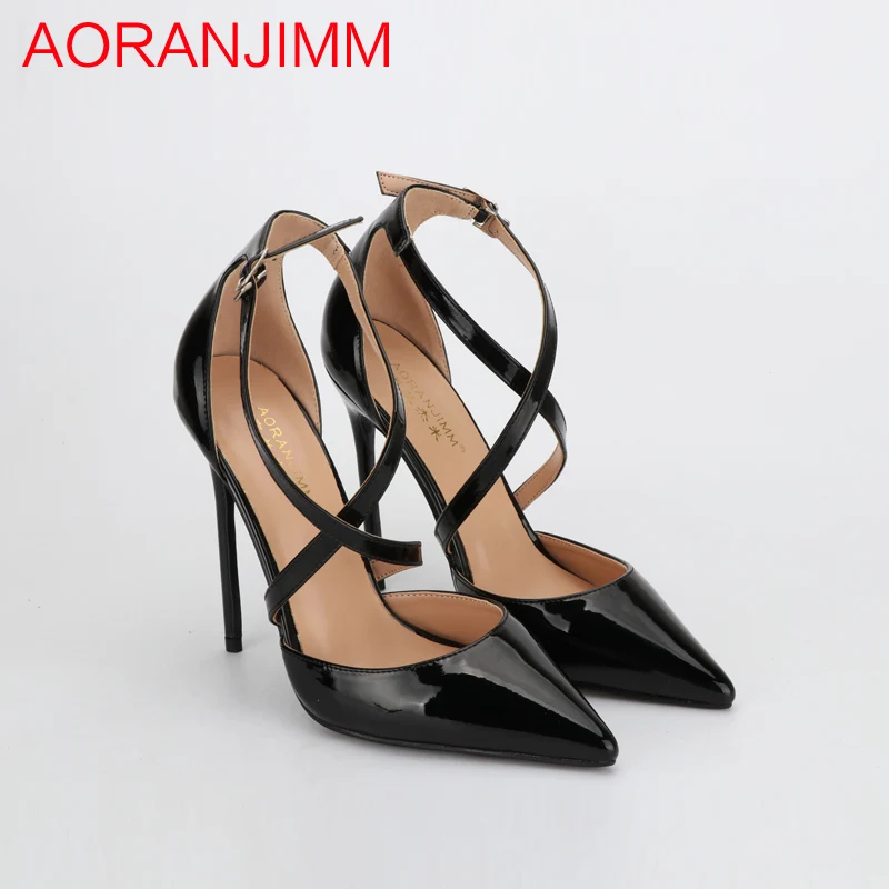 

high heels sandals women 2019 summer sexy wild cross straps hollow solid color patent leather casual shoes