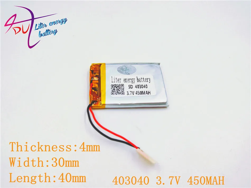 

3.7V lithium polymer battery 043040 403040 450mAh MP3 MP4 GPS Bluetooth lithium battery small stereo bluetooth GPS