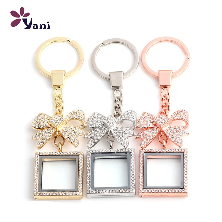 

10Pcs Trendy Square Floating Relicario Keychains Glass Living Memory Medaillon Locket With Brooch For Women Jewelry Making Bulk