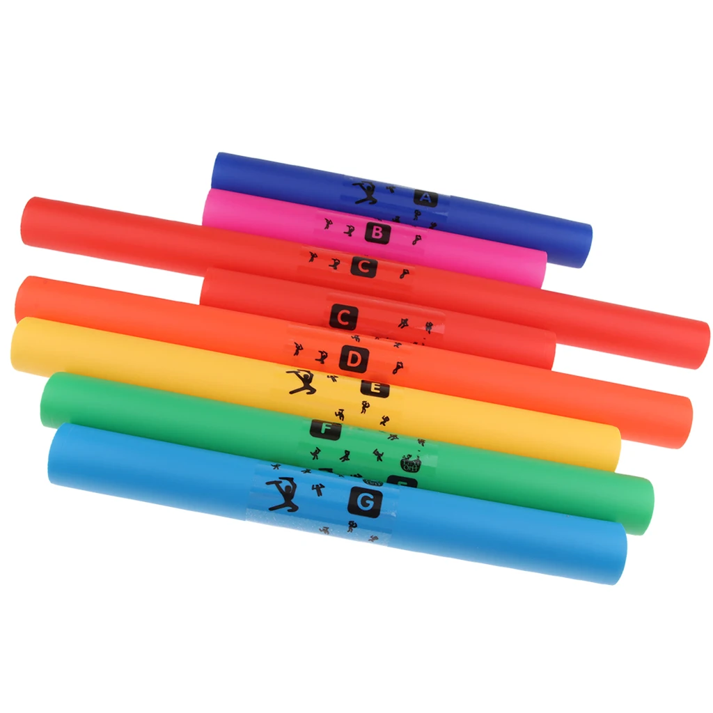 8 Tones C Major Diatonic Scale Set Percussion Instrument Tubes Multicolor Kids Musical Toys Gift