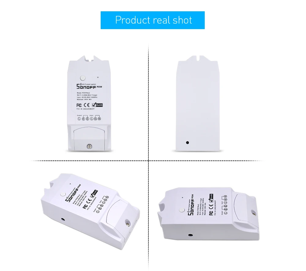 Sonoff Pow R2 15A умный Wifi переключатель монитор мощности Измерение домашней энергии Беспроводная защита от перегрузки Дистанционное Голосовое управление для дома