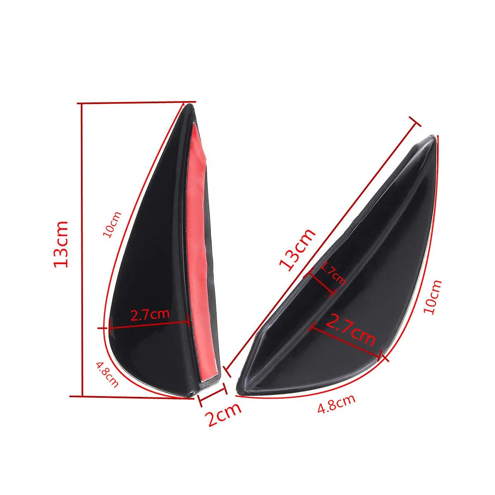 

4Pcs Universal Front Bumper Lip Splitter Fins Body Spoiler Canard Valence Chin