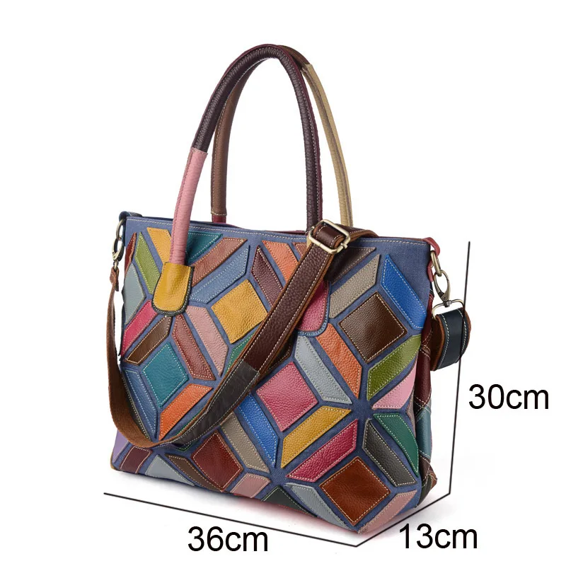 Натуральная кожа роскошные дизайнерские женские сумки почтальон Красочные Лоскутные женские сумки через плечо Радужная сумка через плечо XY14