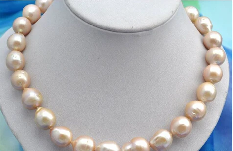

HOT 003522 baroque round pink reborn keshi pearl necklace