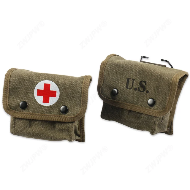 WW2 US MILITARY ARMY M2 GUNGLE FIELD FIRST AID KIT POUCH BAG WITH CROSS