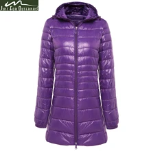 2017 New Brand Ladies Long Winter Warm Coat Women Ultra Light 90% White Duck Down Jacket Women’s Hooded Parka Female Jackets
