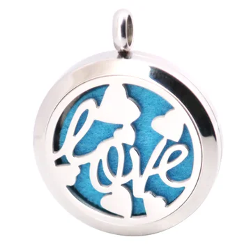 

10pcs Flower Aromatherapy Essential Oil Surgical Stainless Steel Pendant Necklace Perfume Diffuser Locket with Felt Pdas