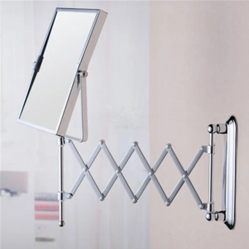 Homedec الكروم الحمام مربع مزدوج الوجهين ماكياج التجميل الحلاقة زجاج المرآة البالونية