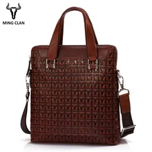 Mingclan Мужская сумка из натуральной кожи мужские дипломаты бизнес компьютер Ноутбук Сумки Печать через плечо чемодан Офисная Рабочая сумка