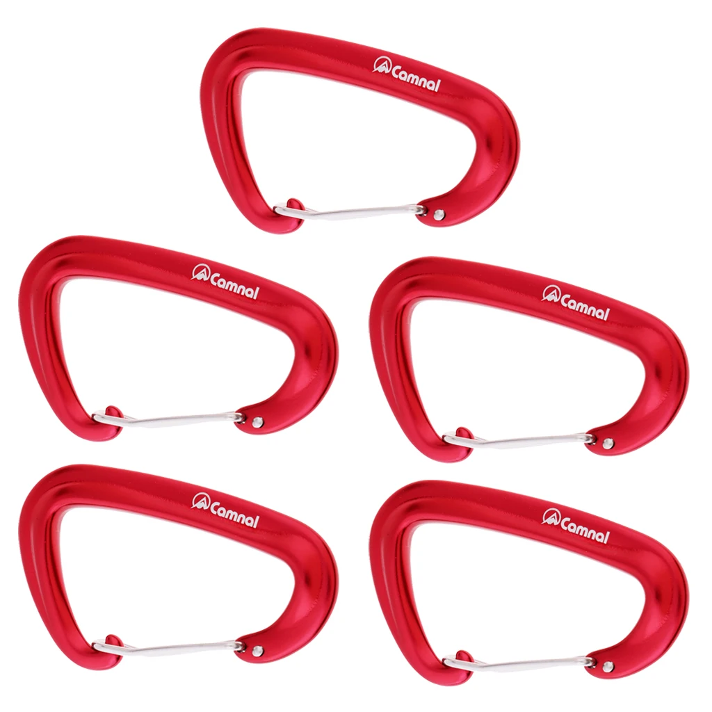 5Pcs 16kN Aluminum Wire Gate Carabiners for Climbing Rescue Hammock Swing Climbing Rescue Arborist Swing Yoga Hook