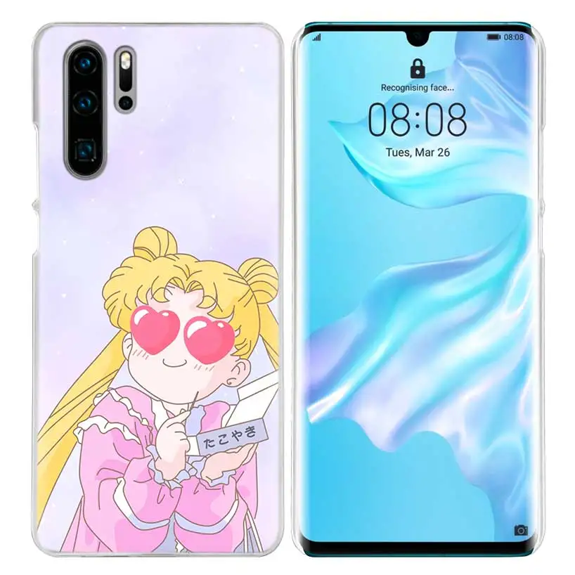 Чехол Sailor Moon Kawai для huawei P20 P30 P Smart Nova 4 3i P10 P9 P8 mate 10 20 lite Pro Mini, жесткий чехол для телефона из ПК, Новинка - Цвет: 07