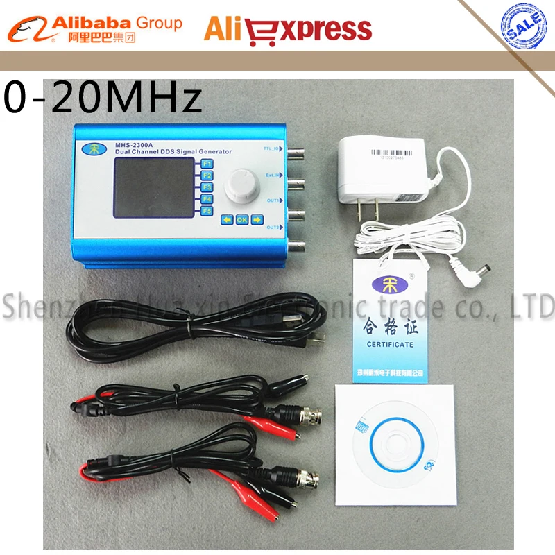 

Free shipping High Precision 2.4'' TFT Digital Dual-channel DDS Signal Generator Arbitrary waveform generator 200MSa/s 0-20MHz