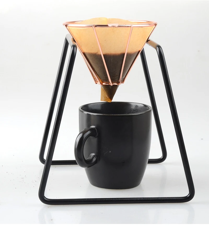 V60 1-2 чашки металлический держатель фильтра для кофе бытовой фильтр для капельного кофе воронка Brassy многоразовая Воронка сетка фильтр корзина инструменты