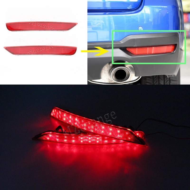 

For Subaru Forester 2008-2017 2PCS LED Rear Bumper Reflector Lights Red Car Driving Brake lamps tail lights Trim Molding