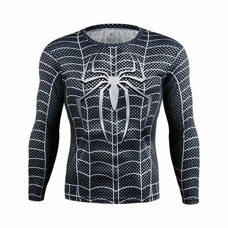 2017 high quality compression long sleeve jerseys bike jerseysman batman spiderman/2017 America fitness gym jerseyss men T- | Спорт и